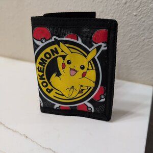 Pokemon Wallet Pikachu Trifold Billfold Black